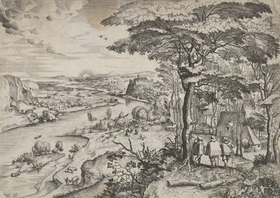 Euntes in Emaus Paysage avec pèlerins à Emmaüs, vers 1555-56 - Johannes and Lucas van Doetecum