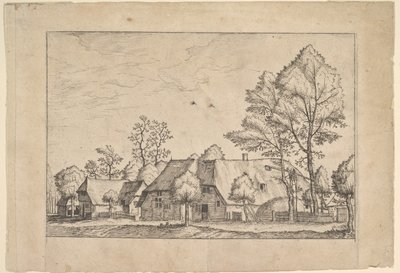 Grande ferme avec puits de Praediorum villarum et rusticarum casularum icones e..., ca. 1559-61 - Johannes van Doetecum I