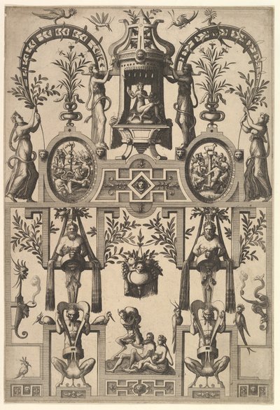 Grotesque moderne avec ornement en cuir - Johannes van Doetecum I