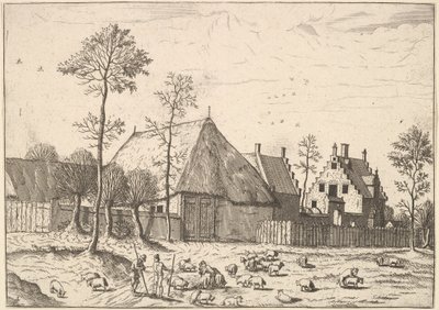 Cabane avec cottage, des Petits Paysages, 1559-61 - Johannes van Doetecum I
