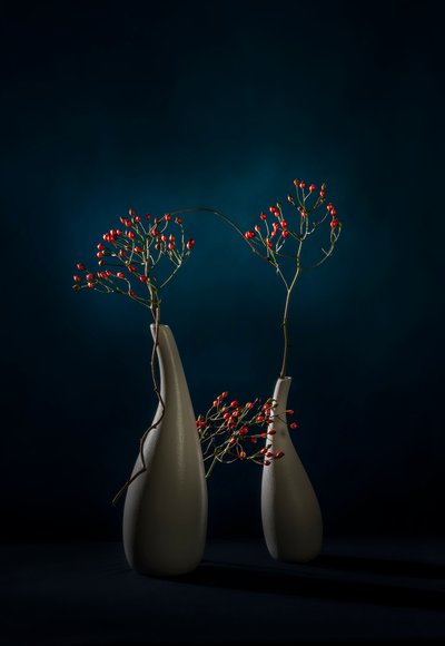 Vases modernes « Red Berries » - John-Mei Zhong