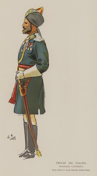 Officier 3e Lanciers, Contingent de Hyderabad - John (after) Charlton