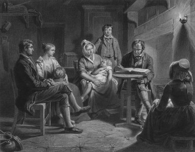 Illustration pour La Nuit du Cottar par Robert Burns, Vers XII (gravure) - John (after) Faed