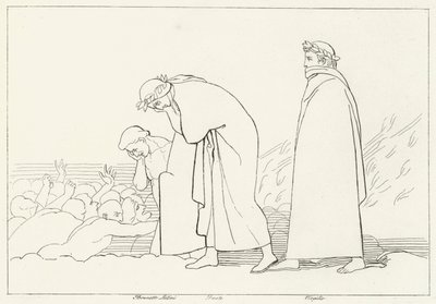 Dante Discutant avec son Précepteur, Enfer, Chant 15 (gravure) - John (after) Flaxman