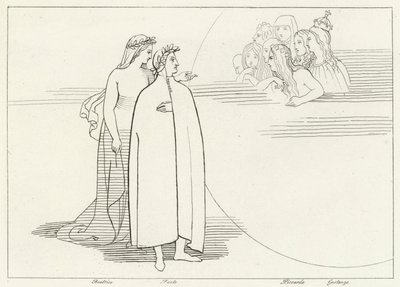 Habitants de la Lune, Paradis, Chant 3 (gravure) - John (after) Flaxman