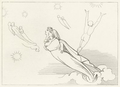 Les Âmes retournant à leurs sphères, Paradis, Chant 4 (gravure) - John (after) Flaxman