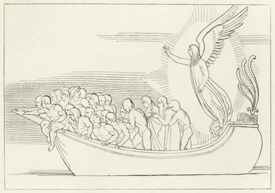 La bénédiction, Purgatoire, Chant 2 (gravure) - John (after) Flaxman