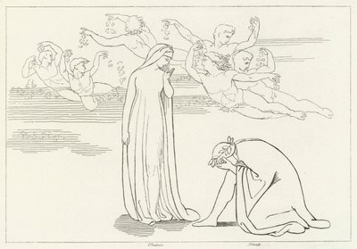 La Descente de Béatrice, Purgatoire, Chant 30 (gravure) - John (after) Flaxman