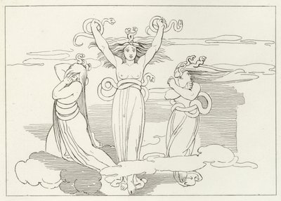 Les Furies, Enfer, Chant 9 (gravure) - John (after) Flaxman