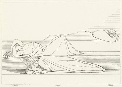 Les poètes se reposant, Purgatoire, Chant 27 (gravure) - John (after) Flaxman