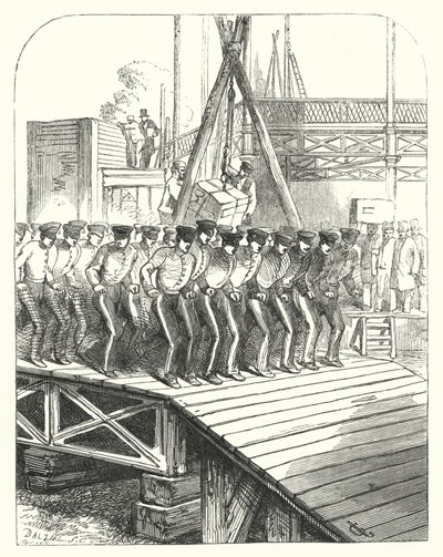 Sapeurs et mineurs travaillant sur le site du Crystal Palace, Hyde Park, Londres, lieu de la Grande Exposition de 1851 - John (after) Gilbert