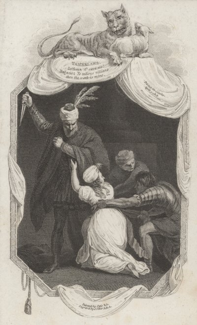 Scène de Tamerlan par Nicholas Rowe (gravure) - John (after) Opie