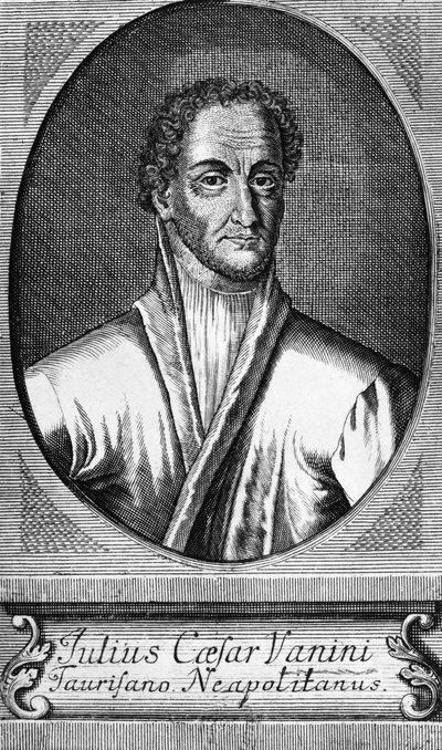 Portrait de Lucilio Vanini, connu sous le nom de Giulio Cesare Vanini (1585-1619), philosophe, médecin et libre penseur italien, gravure - Walter Charles Mills