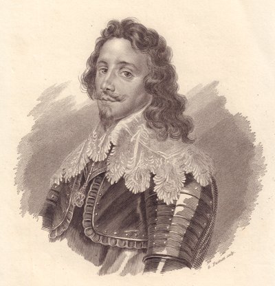 Portrait de Thomas François de Savoie, prince de Carignan (1596-1656), gravure sur cuivre par G Fusinati d