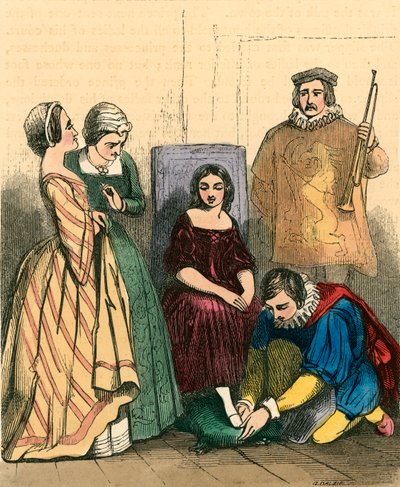 Cendrillon essayant la pantoufle de verre - John Absolon