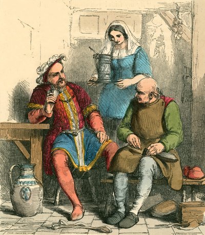 Le roi buvant avec le cordonnier - John Absolon