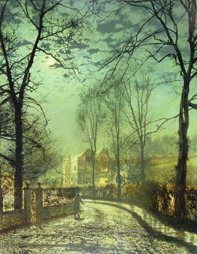 Une route au clair de lune, 19ème siècle - John Atkinson Grimshaw