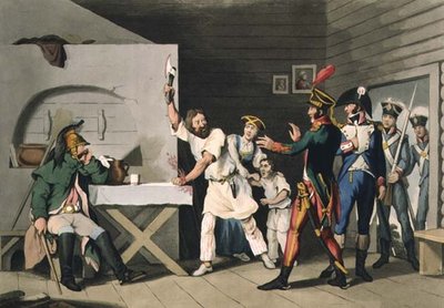Loyauté et héroïsme russes : le paysan de Smolensk (gravé par John Heaviside Clark et Matthew Dubourg, de 