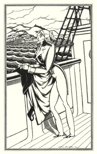 Illustration pour Don Juan de Lord Byron : "Adieu, Adieu ! Ma rive natale" - John Austen