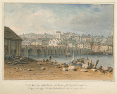 Devonshire - Bideford - Pont et ville, 1827 - John Buckler