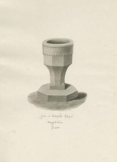 Fonts baptismaux dans la chapelle de Statfold - John Buckler