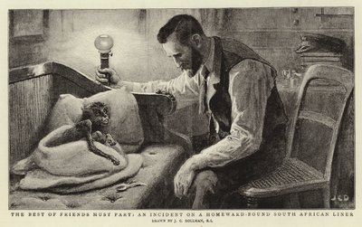 Les meilleurs amis doivent se séparer, un incident sur un paquebot sud-africain de retour - John Charles Dollman