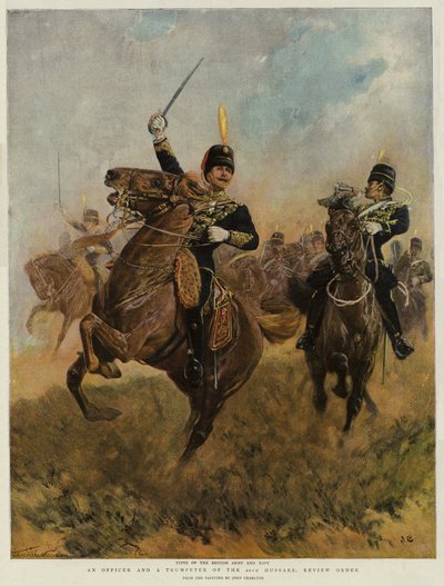 Un officier et un trompette du 20e hussards, ordre de revue - John Charlton