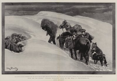 Nourriture pour les Affamés, soin des Moutons Enneigés sur les Collines de Northumberland - John Charlton