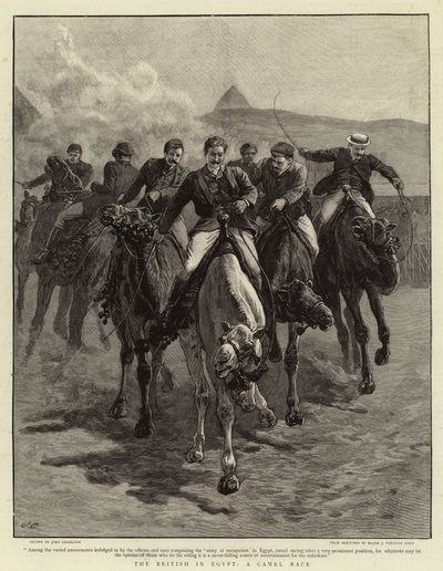 Les Britanniques en Égypte, une course de chameaux - John Charlton