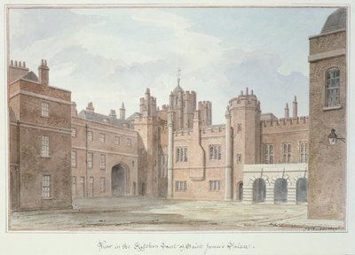 Vue dans la cour de la cuisine du palais de St. James - John Chessell Buckler