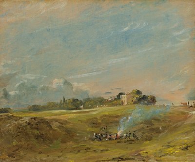 Vue de Hampstead Heath, avec des personnages autour d