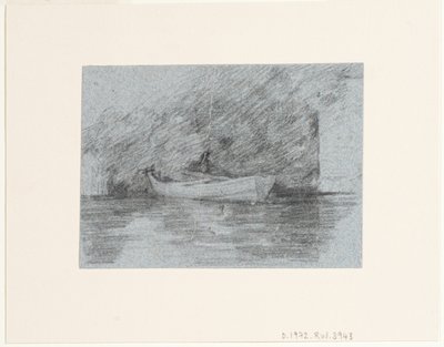 Barque amarrée sous une berge - John Constable