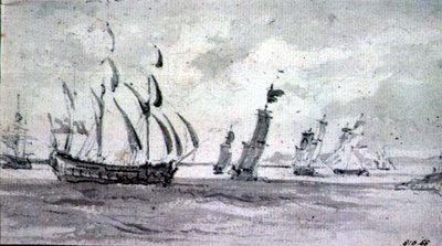 Navires par vent frais sur la Tamise ou la Medway - John Constable