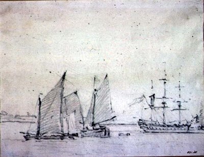 Navires sur la Tamise - John Constable
