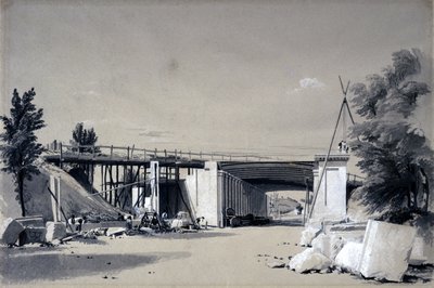 Pont de Denbigh Hall depuis la route, 25 juin 1837 - John Cooke Bourne