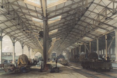 Hangar à marchandises, Bristol, Great Western Railway, 1846 - John Cooke Bourne