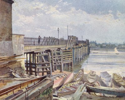 Londres perdu : Vieux pont de Battersea, depuis la rive nord - John Crowther