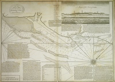 Nouvelle et correcte carte de la côte maritime, des lumières d
