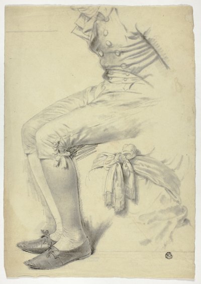 Figure assise et esquisse d