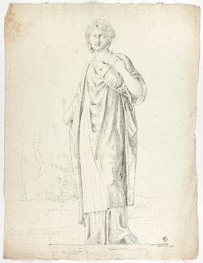 Statue antique de femme drapée debout - John Downman