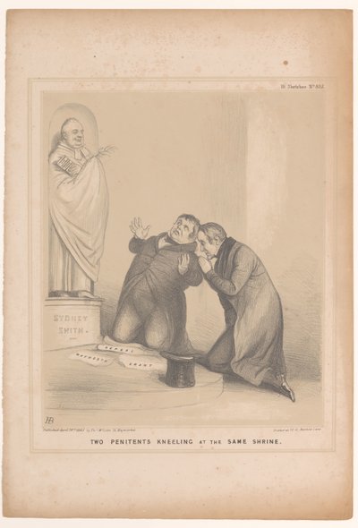 Caricature du premier ministre Robert Peel et de Daniel O