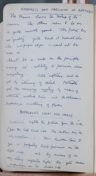 Carnet de croquis contenant 60 croquis et illustrations, écrits sur la peinture à la tempera et les artistes dont Botticelli - John Duncan