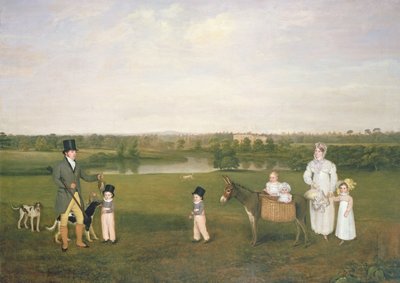 William Hetton Cooke avec sa femme et ses enfants à Worleston Rookery, Chester - John E. Ferneley