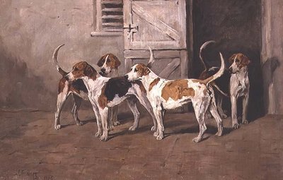 Quatre chiens près d