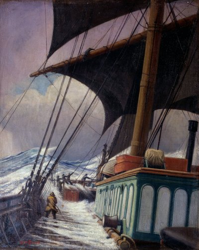 Les manœuvres des voiles pendant la tempête, lors d