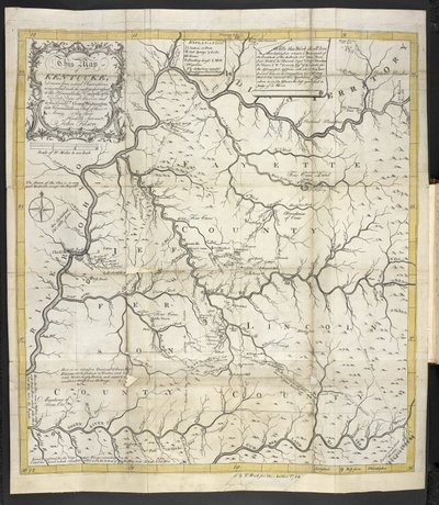 Une carte du Kentucky, dans The Discovery, Settlement and present State of Kentucke - John Filson