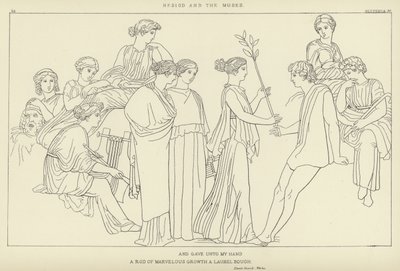 Hésiode et les Muses - John Flaxman