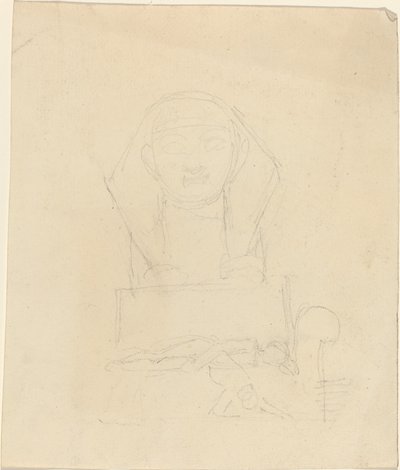 Sphinx avec Figures Allongées au Premier Plan - John Flaxman