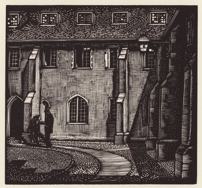 Cambridge : Corpus Christi, Old Court (gravure sur bois) - John Frederick Greenwood