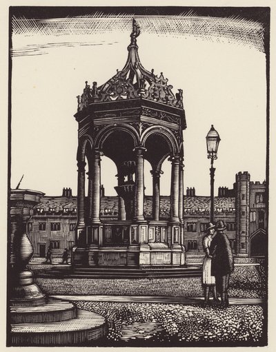 Cambridge : Trinity Fountain (gravure sur bois) - John Frederick Greenwood